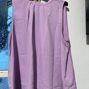 Vince Camuto purple sleeveless dress shirt with ruffle neck